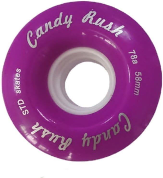 STD Skates & Wheels - Candy Rush Model STD Wheels - Set of 8 Wheels + 16 Bearings for Roller Skates 8 mm x 32 mm, 78 A, Accessories for Quad Street Roller Skates
