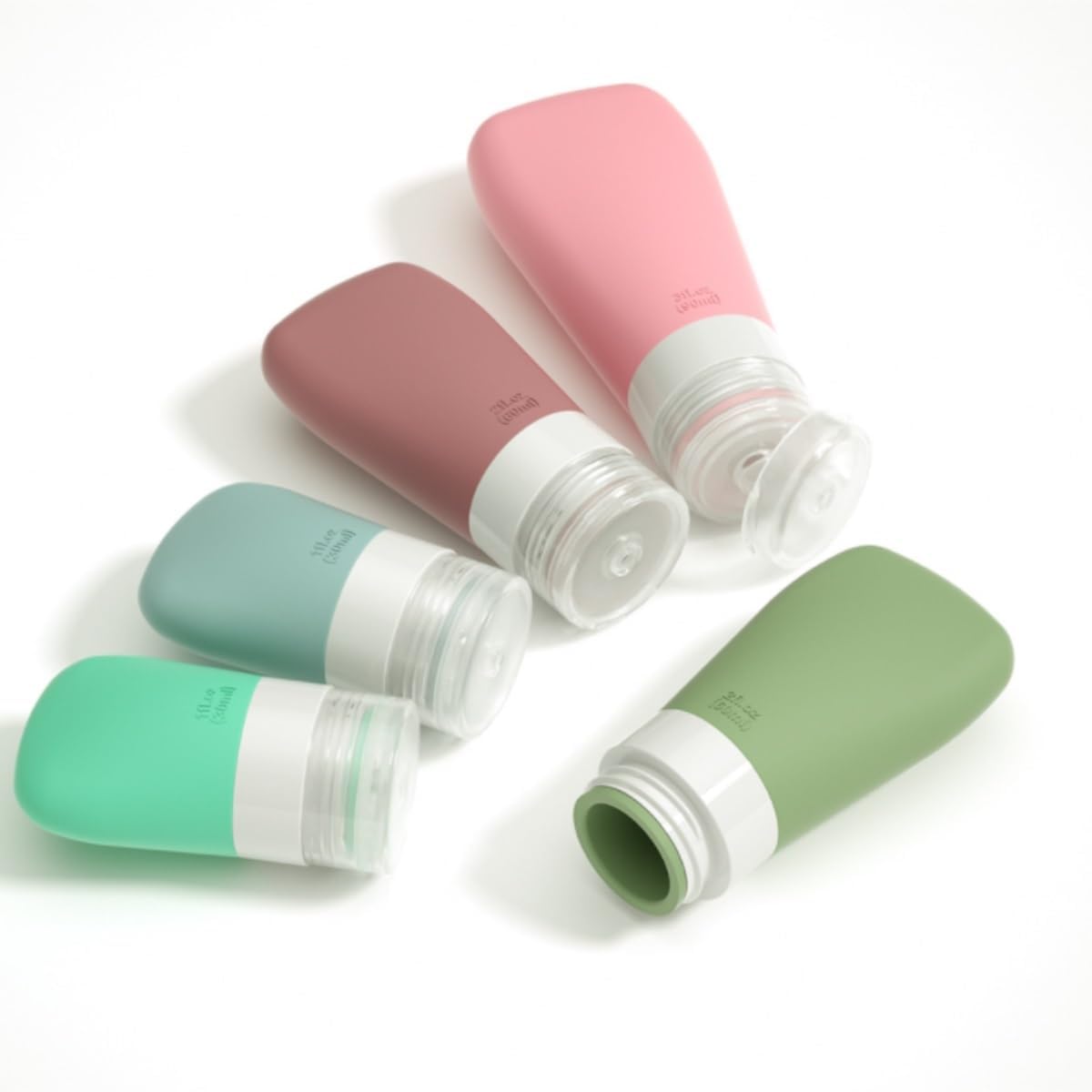 Squeeze Bottle Pack of 6 Silicone Bottle Portable Home Travel Set Facial Cleanser Cosmetic Lotion Storage Squeeze Dinnerware(Blue,60ml)