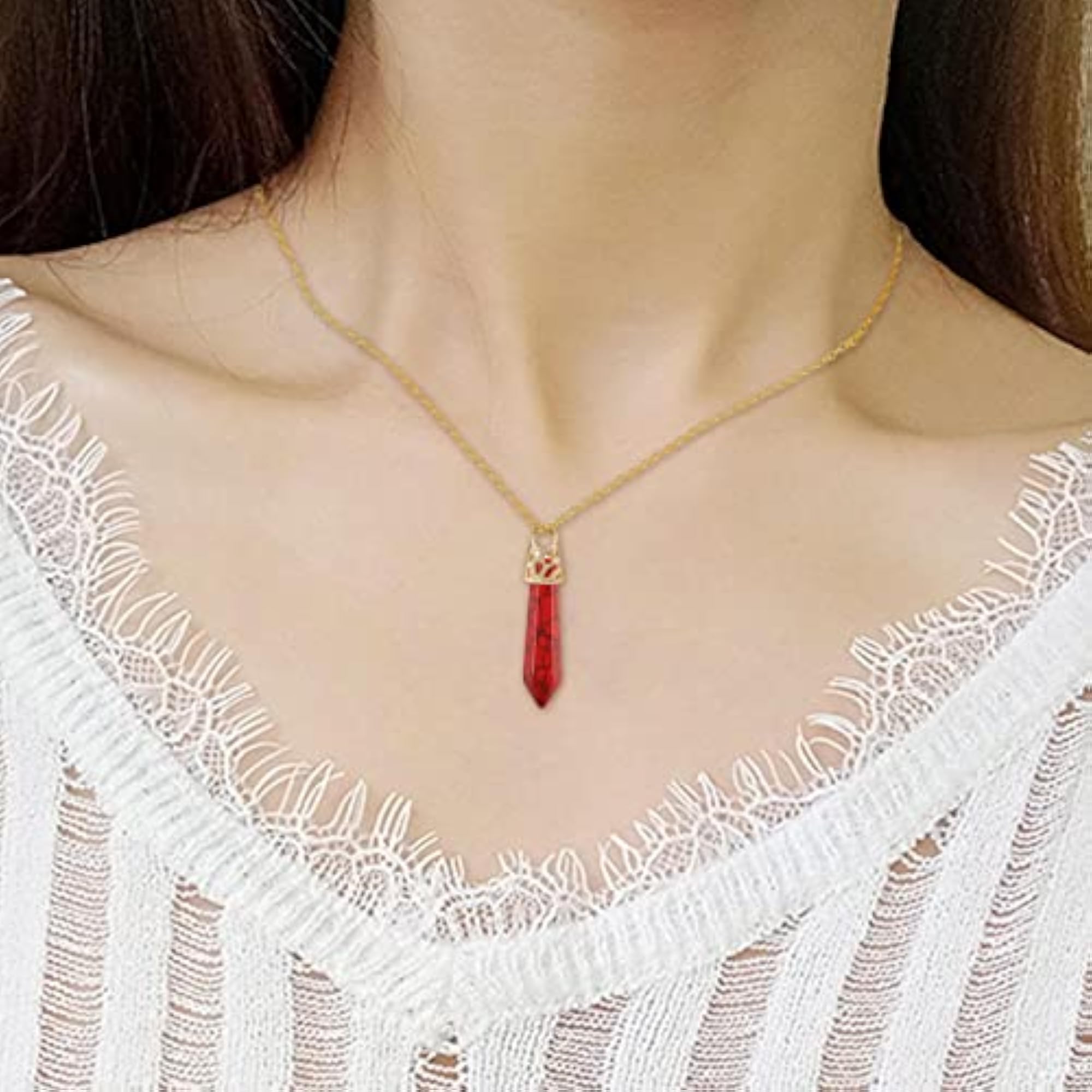 Elegant Crystal Hexagonal Stones Necklace, Birthday Gift