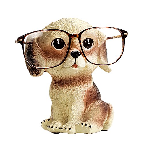 FLYING BALLOON Cute Dog Animals Shaped Resin Spectacles Holder Shelf Coin Bank Home Decoration Best Gift for Kids Friends
