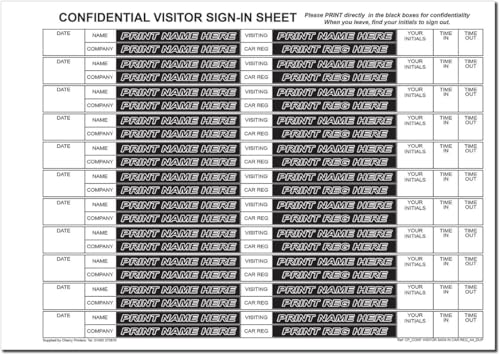 Cahier de visiteur confidentiel NCR Cherry Printers A4 lot de 5