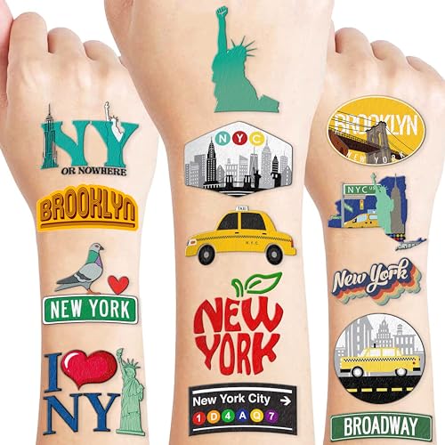 96 PCS New York City NYC Pre-Cut Temporary Tattoos for...