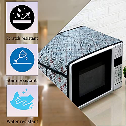 Image of KANUSHI Industries Microwave /Oven Top Cover with 4 Utility Pockets (VAR1-MICRO-NW-NEW-02-TOP)