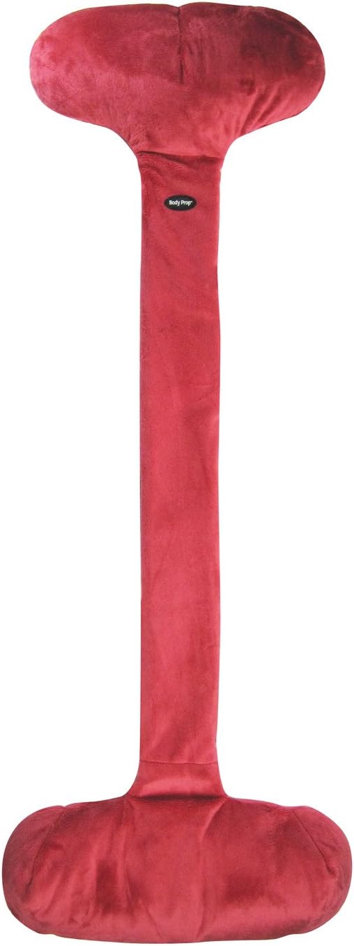 Adjustable Over-The-seat Pillow with Buckwheat Hull Filler by VisionX Products (Long (38"), Red)