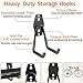 3-H Garage Wall Hooks Heavy Duty 8 Pack, Anti-Slip Steel Wall Mount Storage Hooks for Hanging Ladder Garden Yard Tools, Utility Organizer for Garage Lawn Shed(Gray)