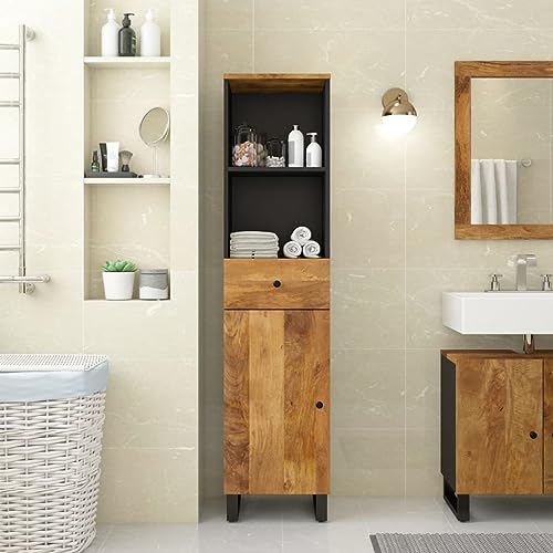 Juego de muebles de baño columna de madera de mango auxiliar de 160cm 2