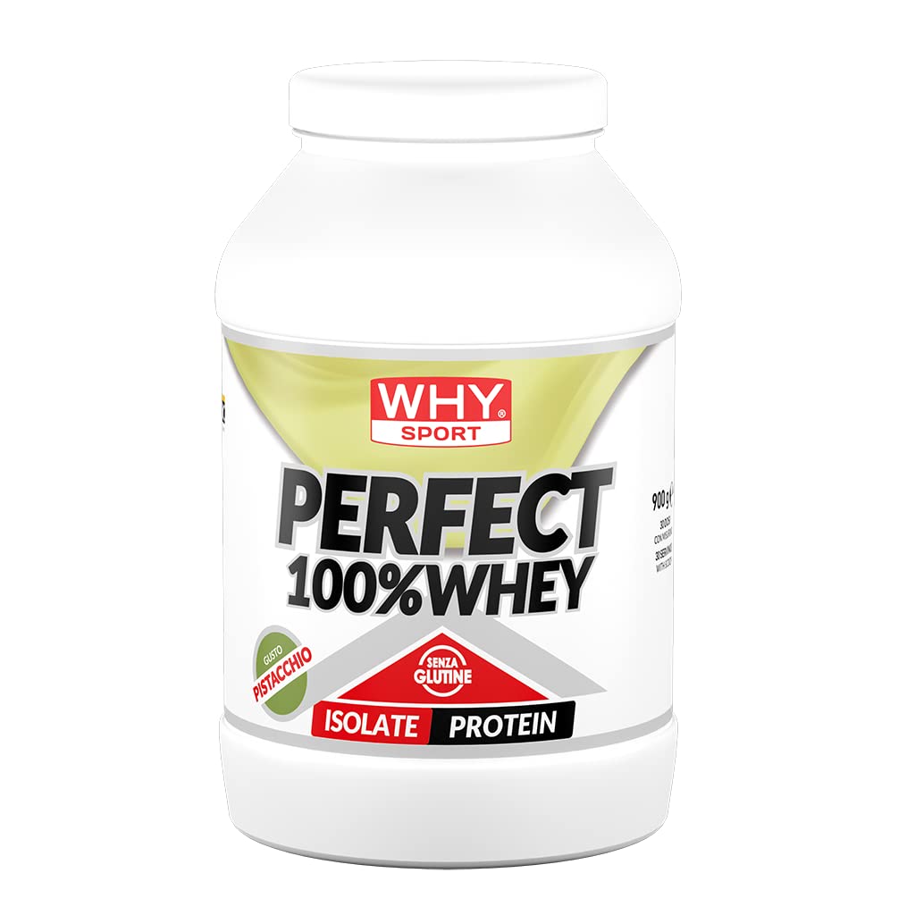 WHY SPORT PERFECT 100% WHEY - białko Whey - Izolowane białko - białko w proszku z niezbędnymi aminokwasami dla masy mięśniowej - smak pistacjowy - 900 gr