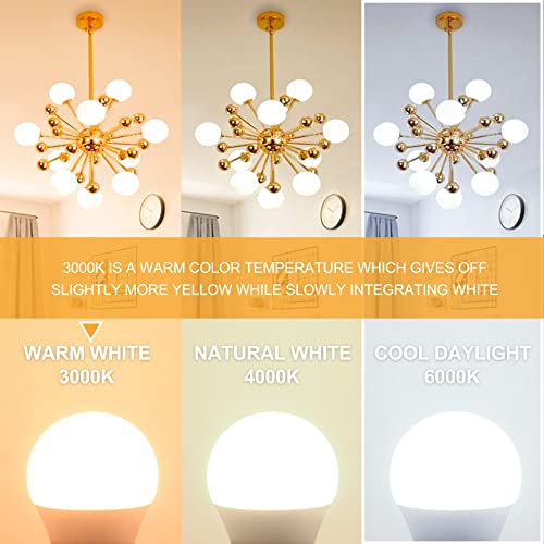 Comzler E26 Led Ceiling Fan Light Bulbs 3000K Soft Warm White, 60 Watt Equivalent Light Bulbs, A15 Led Refrigerator Light Bulb, E26 Base Small Light Bulb, Eye Protection, 120V, 600Lm, Cri 85+, 6 Pack #TOP5