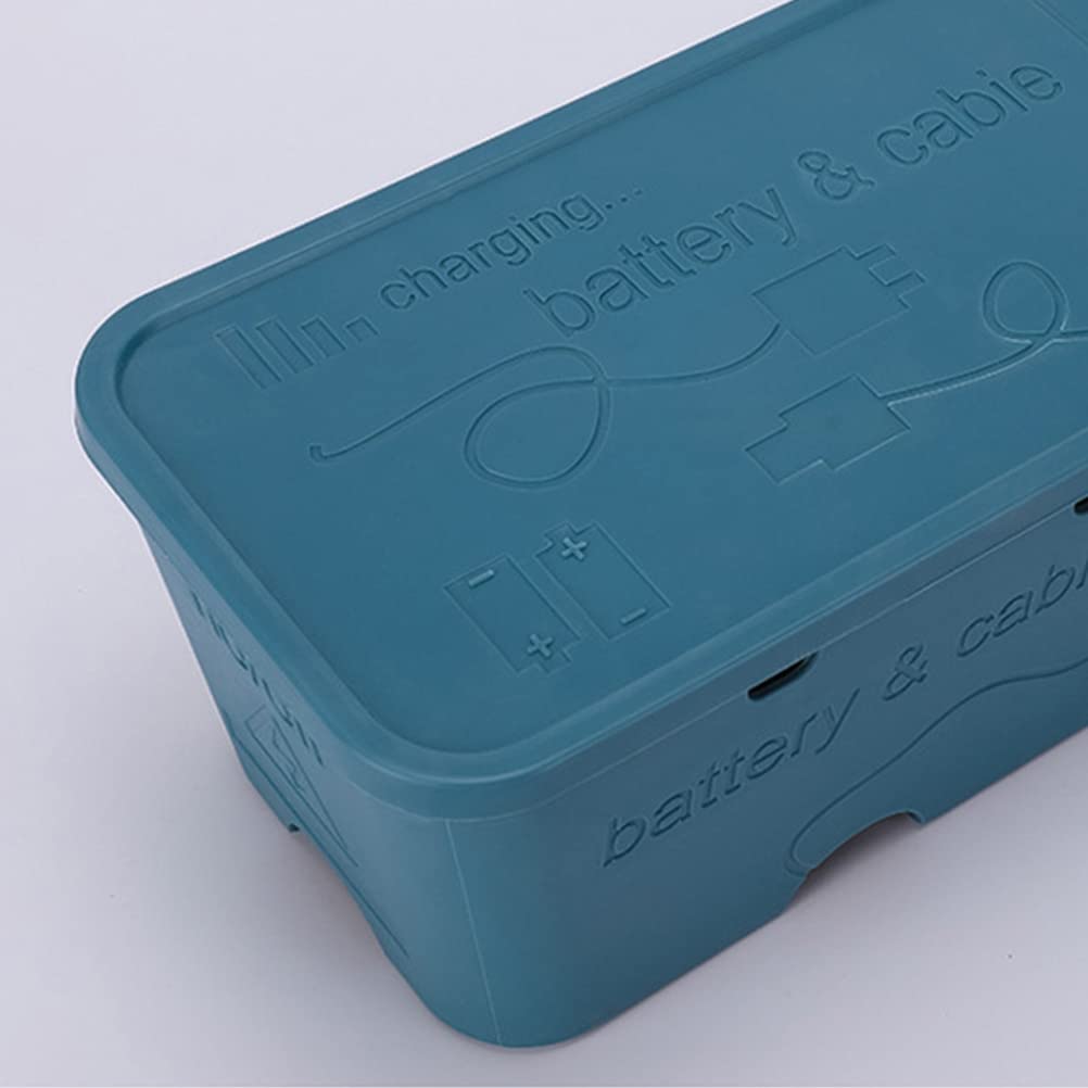 Kabelführungsbox Kunststoff-Kabelführungsbox Steckdosenmanager Kabelaufbewahrungsbox Draht versteckte Box Steckdosenleiste Kabelmanagement Home Office Supplies Kabelaufbewahrungsbox (Color : Blue)