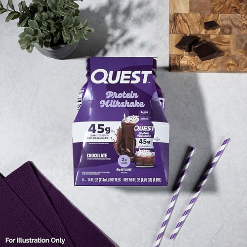Image of Quest Nutrition Chocolate Protein Shake, 45g Protein, 2g Sugar, 4g Net Carbs, Ready to Drink, Gluten Free, 4 Count