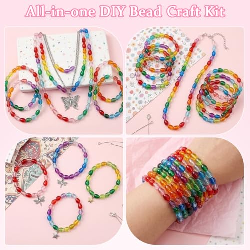 Image of PATPAT24-Color Teardrop Glass Beads Craft Set 8mm Colored Teardrop Glass Beads (560Pcs), with Spacer Beads, Scissors & Crystal Line, DIY Jewelry Making Kit for Necklaces, Bracelets, Earrings