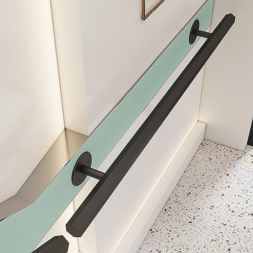 Rampe d'escalier moderne en fer forgé kit de barre d'appui robuste noire