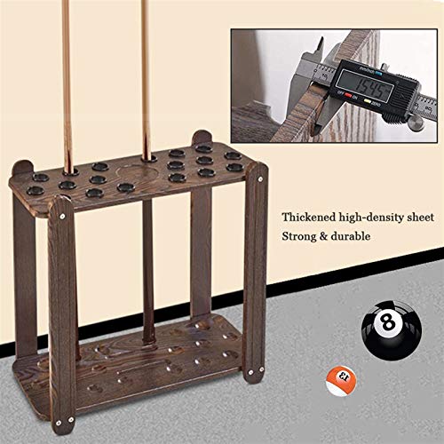 Porte-queues de billard en bois, installation facile, rack robuste 18 queues - 4