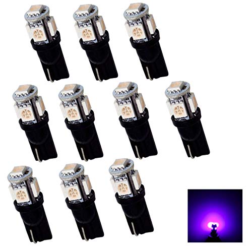 PA LED 10Pcs T10 921 194 5SMD 5050 LED Light Bulb Auto High Bright PURPLE current fixed