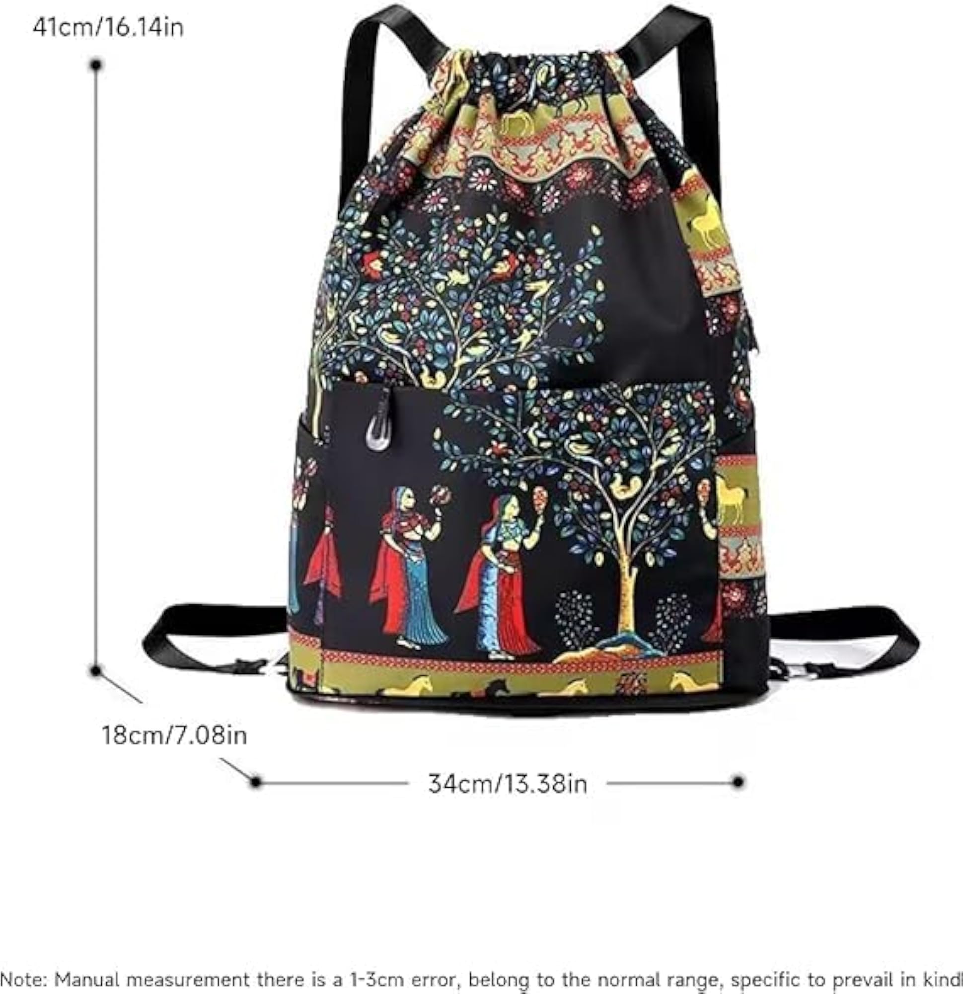 Foldable Drawstring Backpack with Large Main Compartment