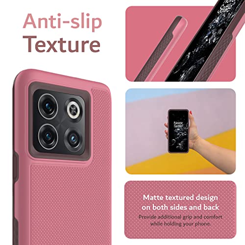 Tudia Dualshield Grip Designed For Oneplus10T Case 5G, [Mergegrip] Shockproof Military Grade Slim Dual Layer Protection For Oneplus 10T 5G Case (Smokey Pink) #TOP4