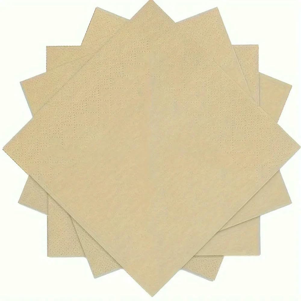JJDFW Lot de 100/200/500 serviettes de table en pâte de bambou non blanchie