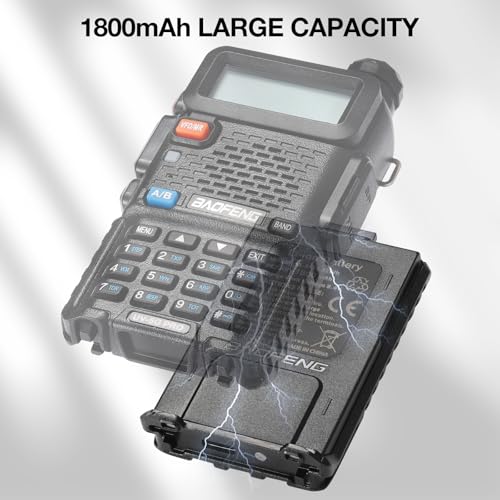 [USB-C wiederaufladbar] BAOFENG BL-5 1800 mAh Akku für UV-5R-Serie, Typ-C-Ladeanschluss, kompatibel mit UV-5R 8W/UV-5R+ Plus/GT-5R/GT-5R PRO/UV-5RA/UV-5RTP/UV-5RX3/BF-F8HP/UV-5G & Pro-Zwei-Wege-Radio