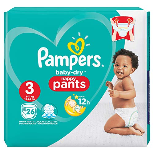Pampers Baby-Dry Pants Taille 3, 6-11 kg, 26 Couches-Culottes