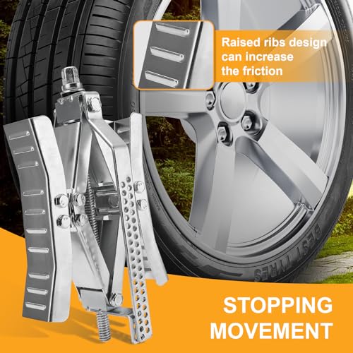Image of RV Wheel Chock Stabilizer, Rotatable Wheel Chocks for RV 2 Pack, 4-12 Inch Camper Wheel Chock Stabilizer Scissor for Travel Trailers, RV Wheel Stabilizer with 2 Locks and Ratchet.