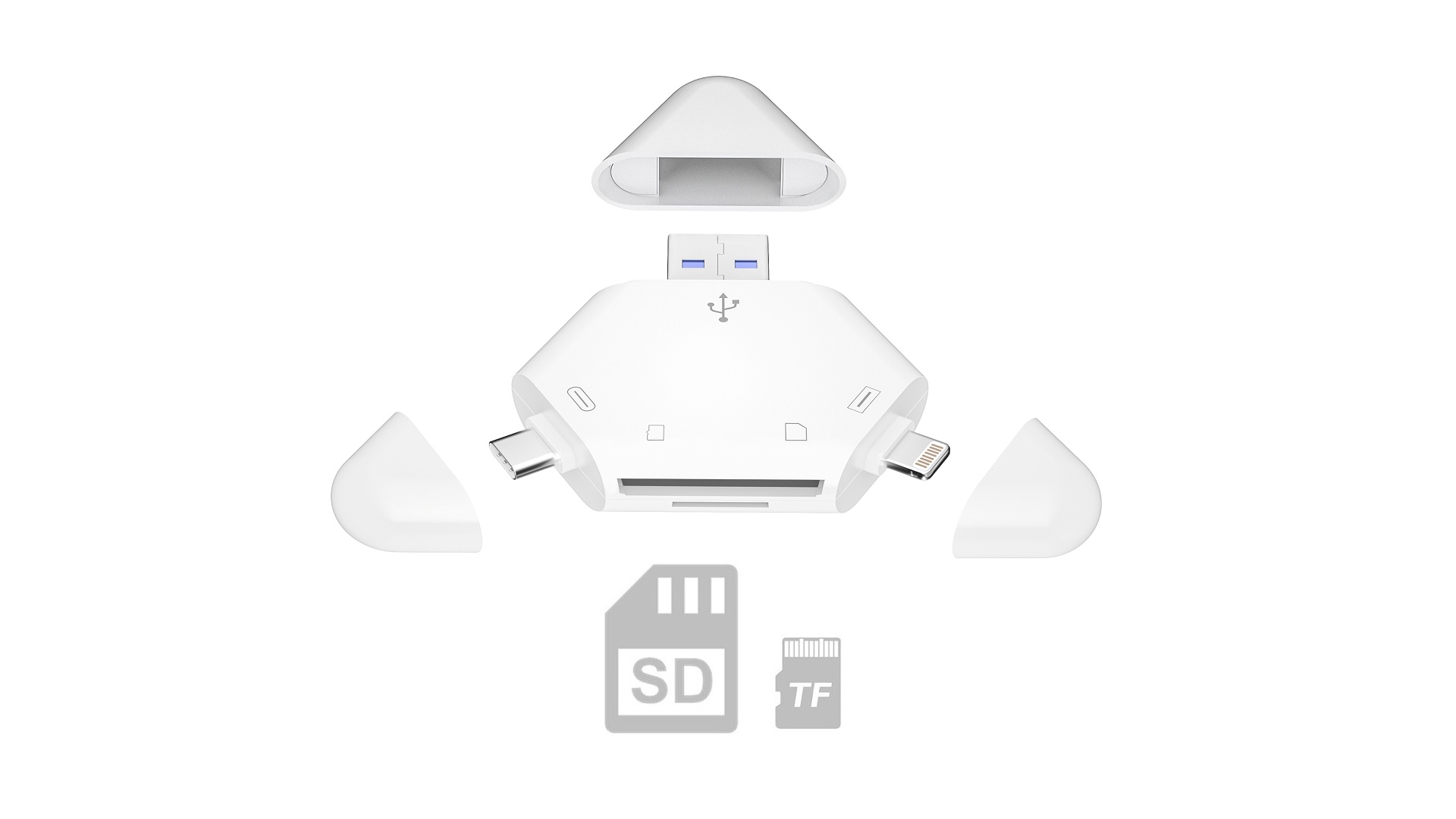 Lettore Di Schede SD Ad Alta Velocità USB 3.1 Tipo-C Custodia Per Schede Sdtfsim Per Fotocamere Smartphone E Droni~p187944314
