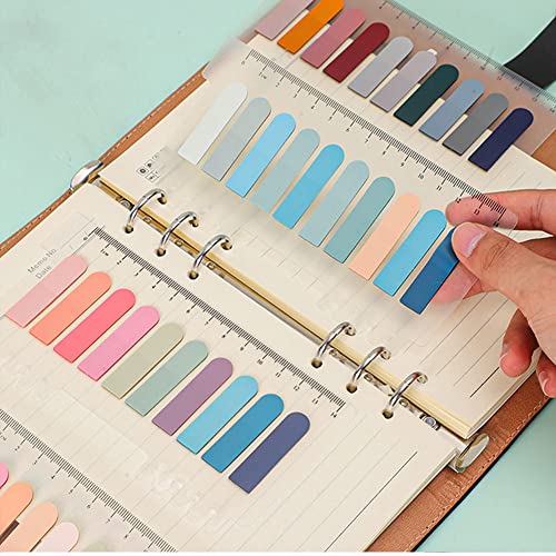 Abas adesivas, 200 peças coloridas de índice adesivo, 10 cores, translúcidas, transparentes, para an