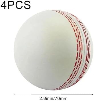 Balls for Training, Coaching, Practice, Bouncing Skills, Hand Sewn Sewing Soft Cricket Balls, 4 Pack, White