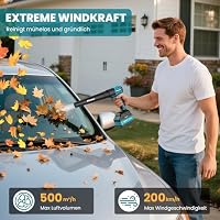 Mini Akku-Laubbläser, 200 km/h Kleines Akku-Gebläse mit 5200 mAh Akku, Stufenloser Drehzahlregelung, Bürstenloser Motor bis 100.000 U/min, Leichtes Handgebläse für Garten, Terrasse & Auto – Ansicht 5