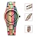 Imagen de BEWELL Relojes Madera Mujer Analógico Cuarzo Japonés con Correa de Bambu Redondo Casual Relojes de Pulsera