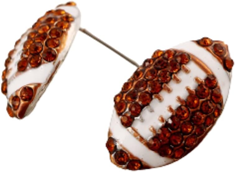 Rhinestone Basketball Volleyball Baseball Football Rugby Earring Hip Hop Crystal Sport Stud Earrings for Women Party Jewelry