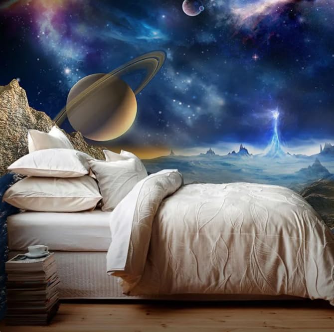 Papier peint mural 3D espace avec effet de profondeur panoramique haute définition
