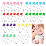 Diaper Safety Pin - 100pcs Plastic Head Baby Heavy Diapers Pins 2.1 Inch Large Colorful Cloth Pins for Clothes Cloth Diapers Fasteners Accessories