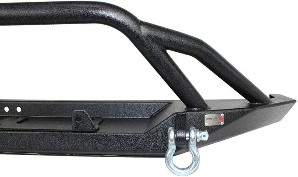 Fishbone Offroad Cherokee XJ Front Winch Bumper W/Grille Guard Bullhead Steel Black Textured Powdercoat