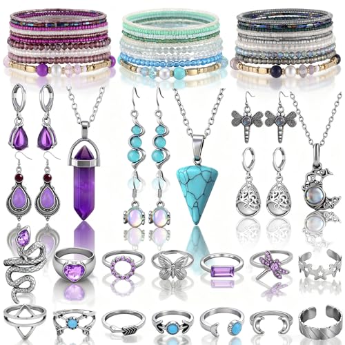 Tondiamo Boho Jewelry Set Christmas Bohemian Jewelry for Women Western