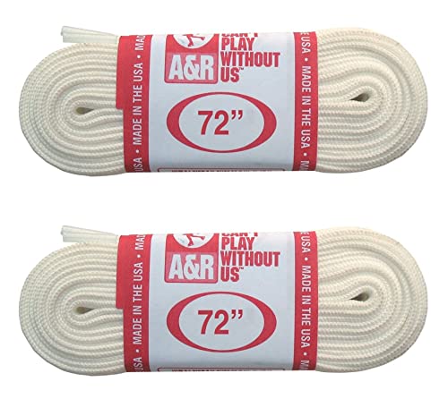 A&R New 2 Pair, 4 Laces Figure Skate Ice Skating Laces Made in USA White 63