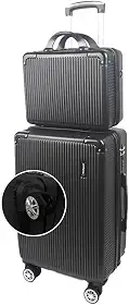 Mala de Bordo 10kg com Frasqueira Bagagem de Mão Expansivel Aprovada ANAC com 4 Rodas duplas 360° Cadeado AntiFurto TSA Mala de Viagem Alça Lateral com Divisória, Leve Resistente, Bolso Para Notebook