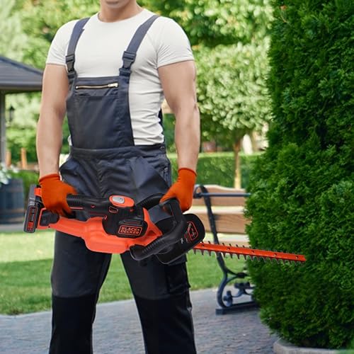Image of BLACK+DECKER GTC18502PCF Cordless Hedge Trimmer with 18V Li-ion Battery & Charger | Cutting Width 50 cm | POWERCOMMAND Button for Extra Boost | Suitable for Home Gardens,1 Year Warranty