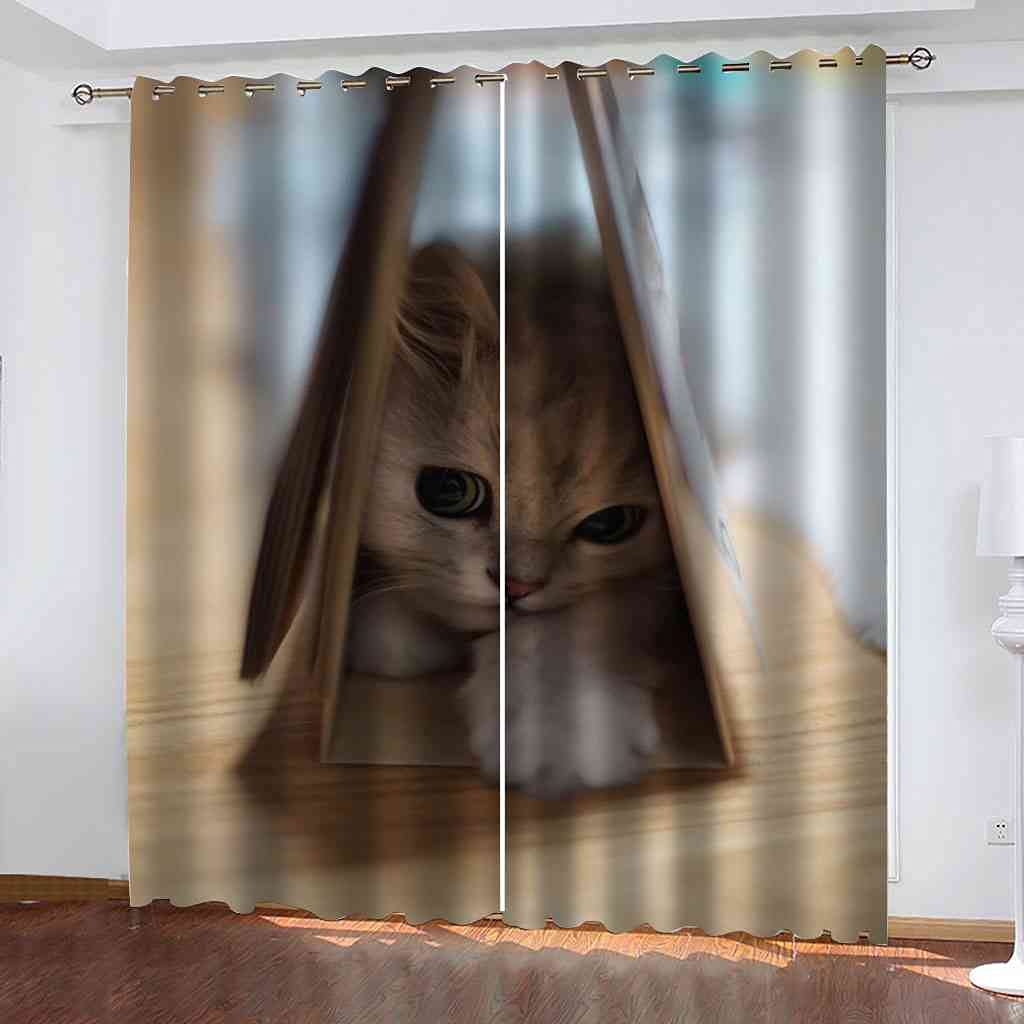 Rideau de fenêtre pour enfant chaton occultant et isolant phonique