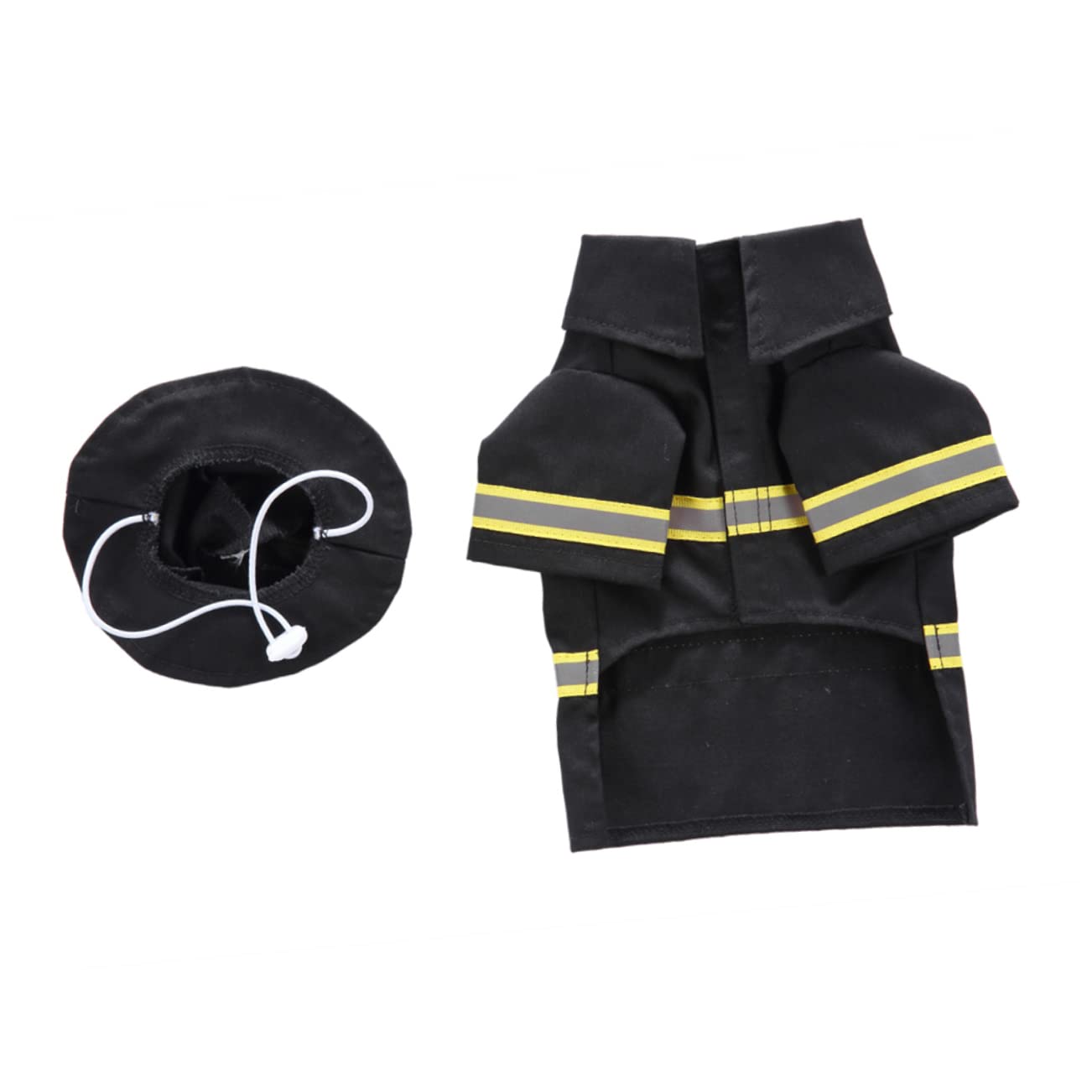 Sosoport 2sätze Haustier Feuerwehrmann Kostüm Verkleidung Für Hunde Und Katzen Party-Performance-Outfit Schwarz Bequemes Material Für Festlichkeiten Und Besondere Anlässe