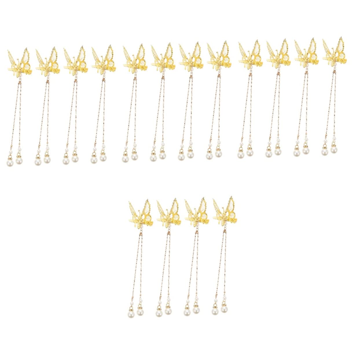 MAGICLULU 16 Piezas pinza pelo pasador pelo nupcial pinzas pelo metal Boda pinzas cabello pasadores pelo accesorios para el cabello con borlas chica