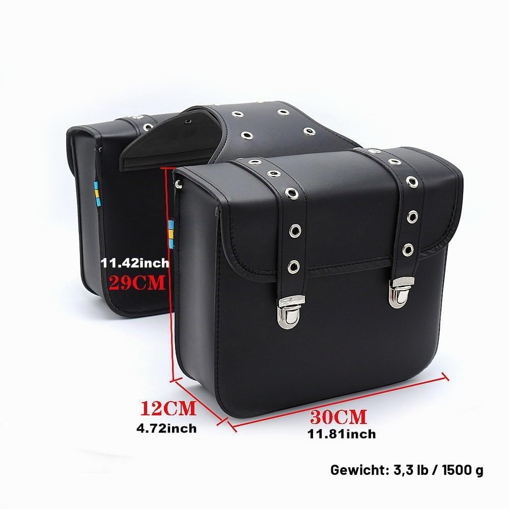 TentHome Rücksitz Seitentaschen Doppelte Fahrrad Gepäckträgertasche PU Leder Retro Fahrradtasche für Gepäckträger Hinterradtasche Schwanz Gepäck für Motorrad Rennrad Mountainbike Schwarz B