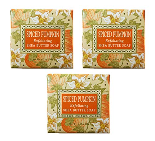 Greenwich Bay Trading Company Autumn Collection 6.35oz Soap Bundle: Set of 3 Spiced Pumpkin 6.35oz Wrapped Soaps