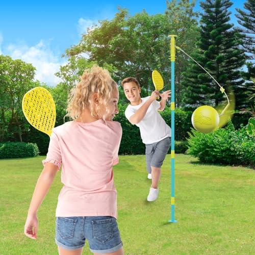Swingball 7290AM 2 in 1 Multiplay, Tennisspiel, Fußballspiel, für Kinder ab 4 Jahren, Outdoor-Spiele, Gartenspiele