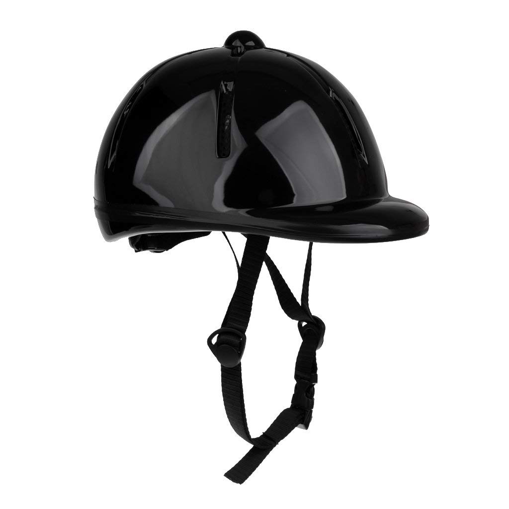 Casco da equitazione regolabile per bambini, per sport e cavalli, nero