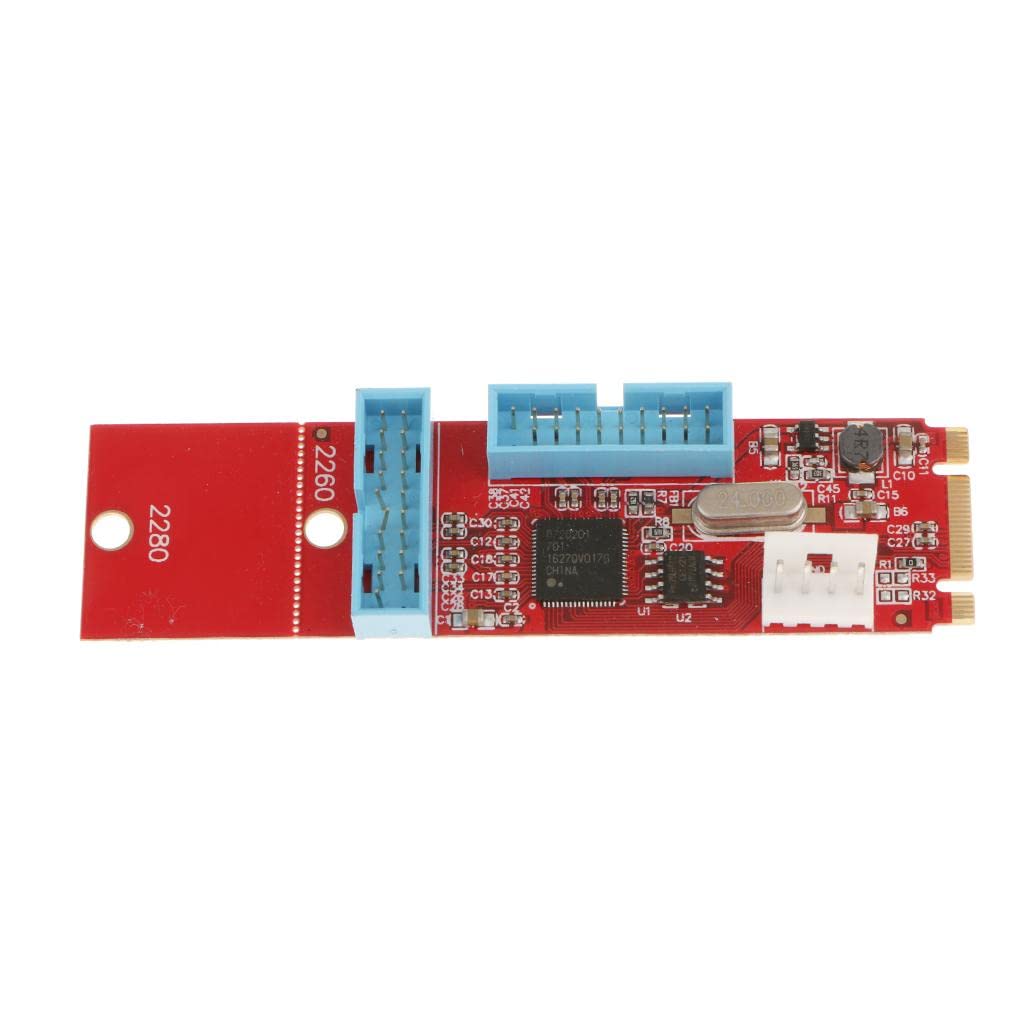 2ports 19pin usb3.0 to ngff m.2 b m key adapter converter card 2260/2280|drive cables & adapters|computers/tablets & networking