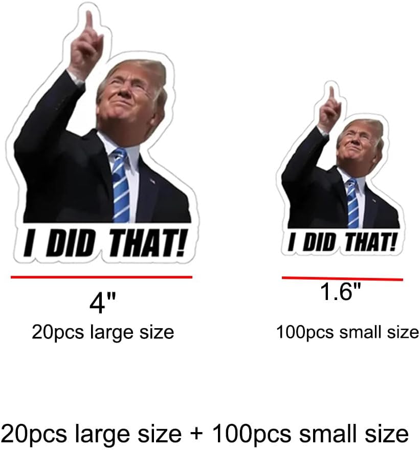 120PCS Trump I Did that Stickers, 4in & 2in Laptop Political Humor Decals image 2