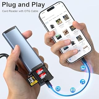 Lecteur de Carte Haute, 9-en-1 SD 4.0/TF/SIM Lecteur & Support USB 3.1 Type-C Adaptateur Boîtier en Aluminium avec 3X SD + 4X TF + 2X SIM pour Appareils Photo, Smartphones, Drones et Caméras d’Action