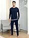 Aseniza Herren Schlafanzug Lang Pyjama Baumwolle Winter Zweiteilige Pyjamas mit Langarmshirt und Schlafanzughose für Männer,Blau,3XL