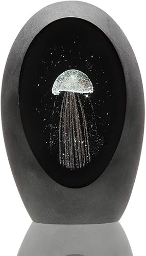 Medusa de cristal de arte dorado con fondo negro 5 pulgadas