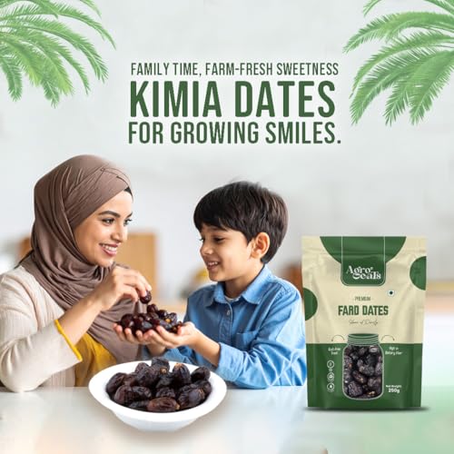 Image of AGROEATS PREMIUM FARD DATES - 250g Pack | Natural Saudi Khajur | Nutritious & Naturally Sweet | No Added Sugar | Biodegradable Packaging | Ideal for Gifting & Daily Snacking